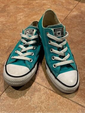 Converse Women’s Canvas Low Top Sneakers - Teal Blue